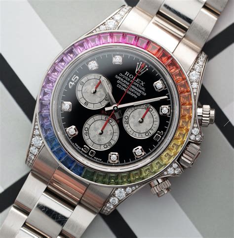 rolex daytona rainbow weißgold